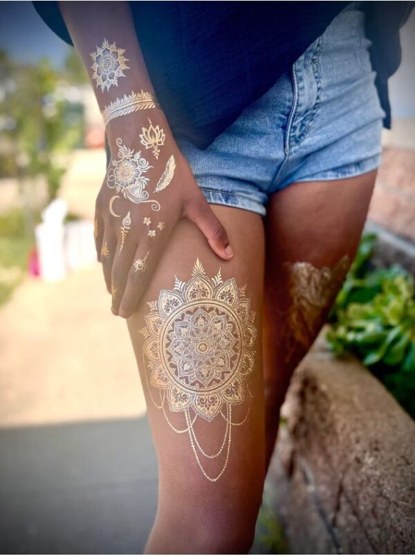 Mandala Gold Foil Tattoo