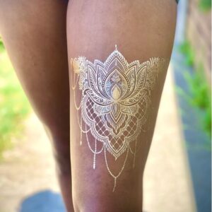 Lotus Gold Foil Tattoo
